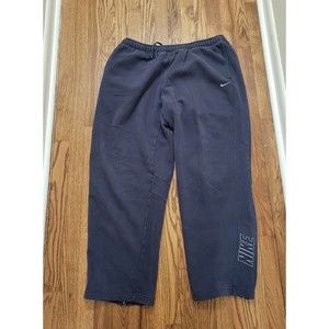 Vintage Nike Y2K Silver Tag Ankle Spell Out Logo Track Pants Blue Size XXL